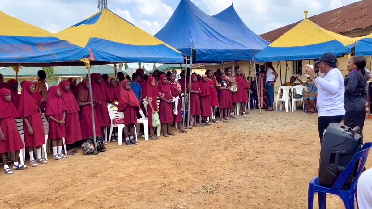 CFO and FemPower menstrual hygiene education outreach with students at L.E.A Primary School, Mpape